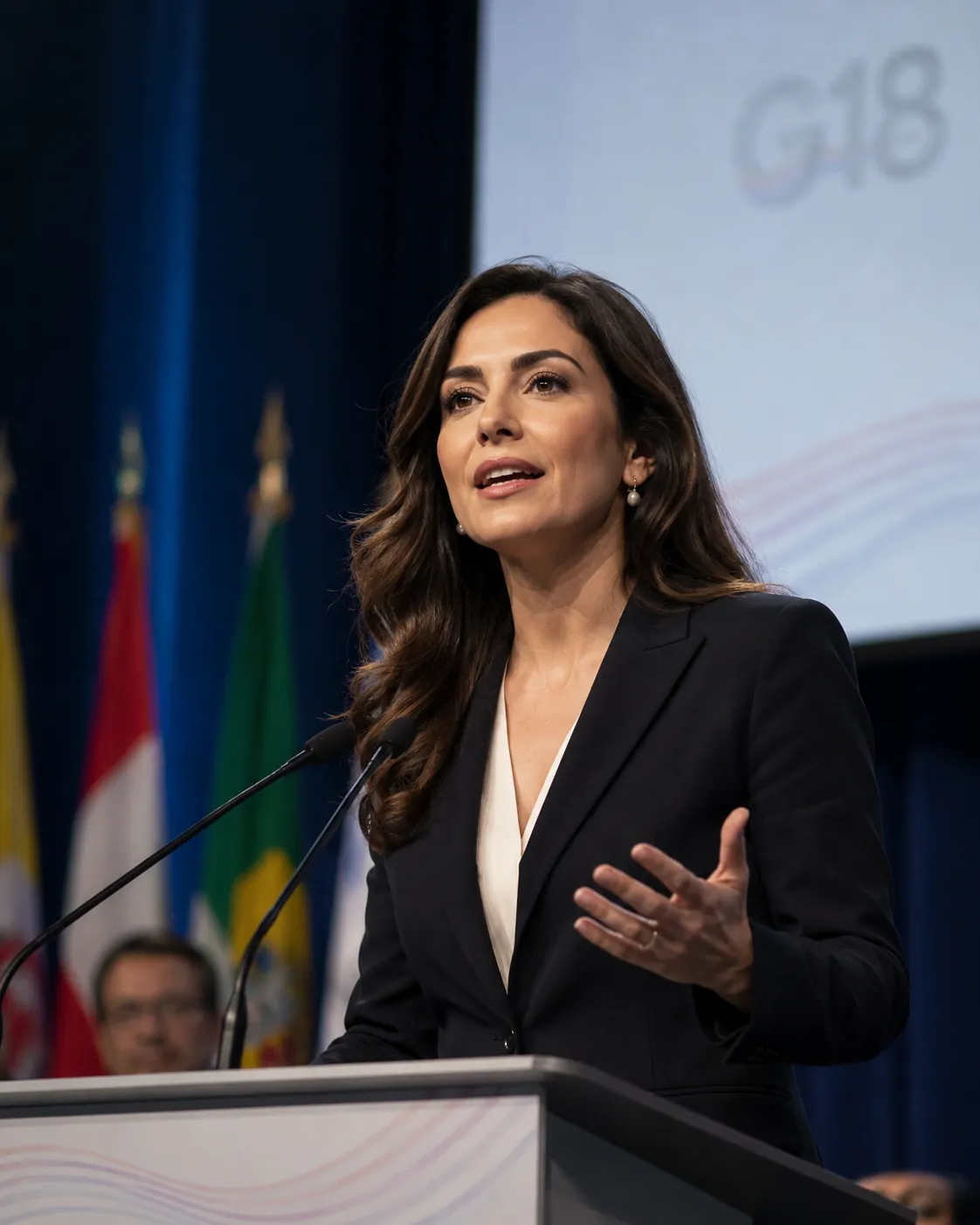 An enterprise leader speaking at an international forum