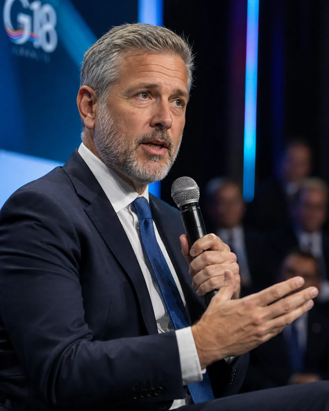 An enterprise leader contributing to an executive dialogue